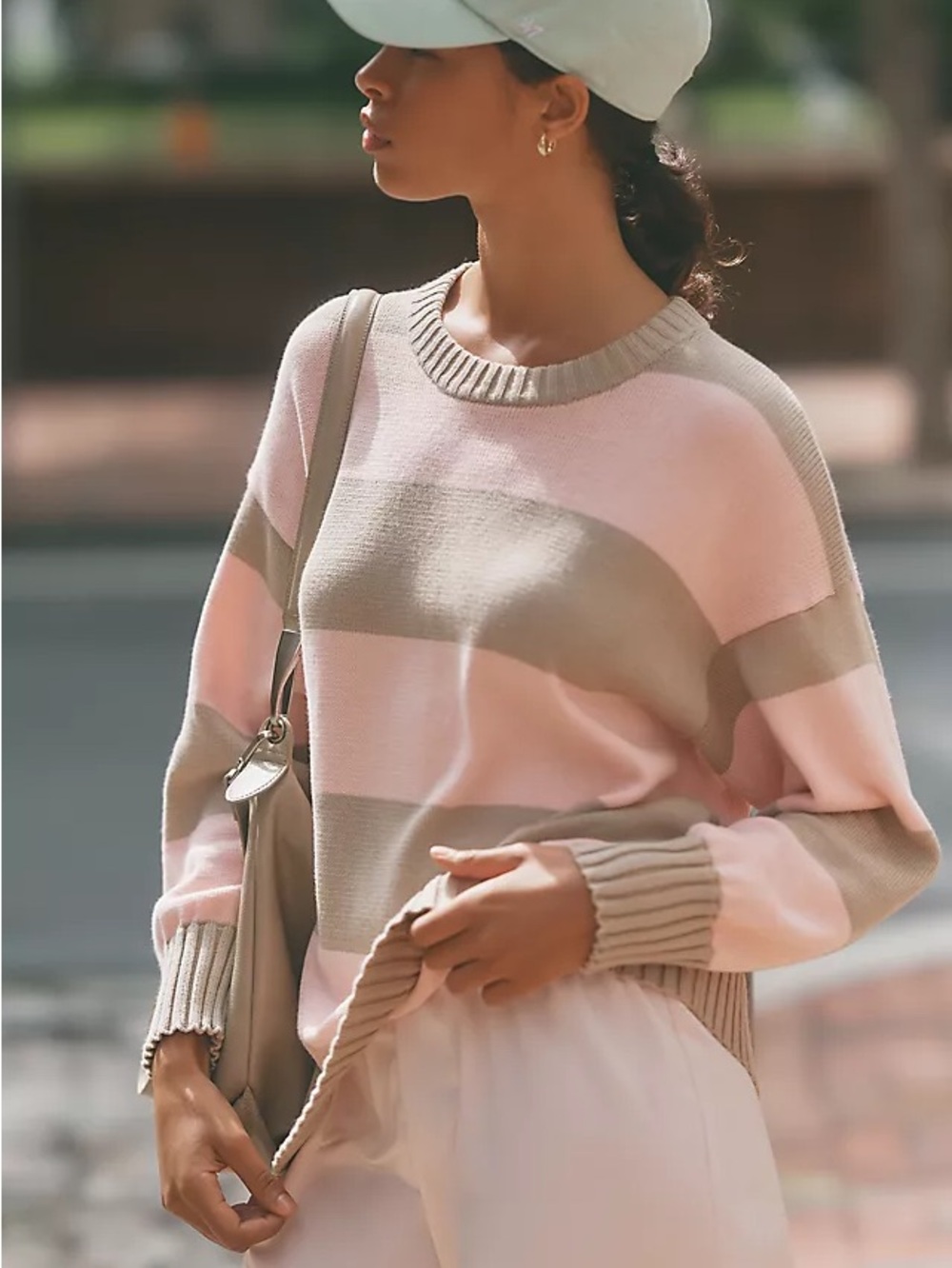donni cotton/cashmere blend striped sweater